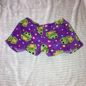 y2k frog fuzzy booty shorts
